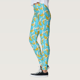 Funky Tropical Banana Print Trendy Frucht Gemuster Leggings