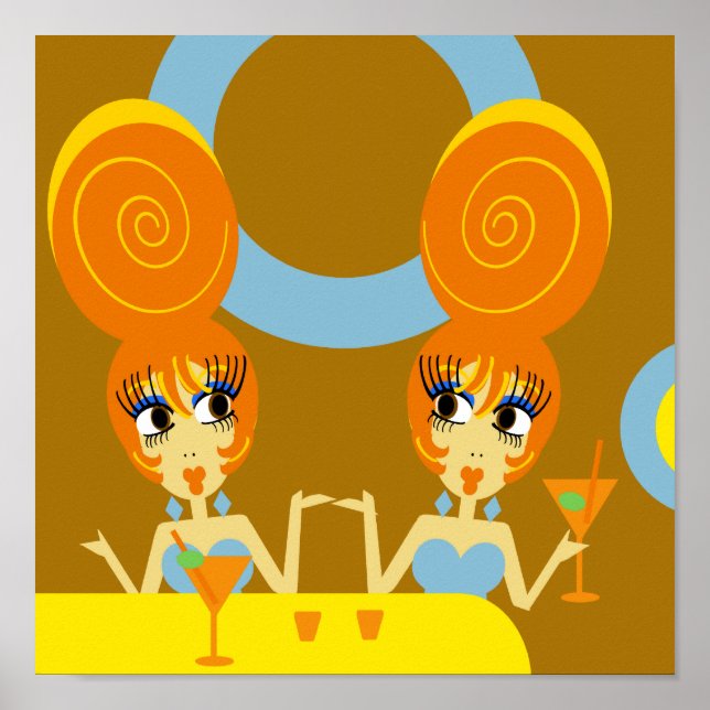 Funky Twins Pop Art Poster (Vorne)
