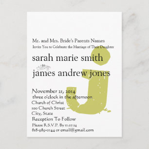 Funky UpBeat Moderne Monogram Wedding Einladung