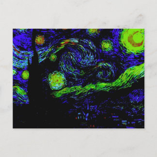 Funky Van Gogh Starry Night Postkarte