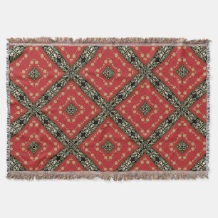 Funky Verziert Black Gold+Red Woven Throw Blanket Decke
