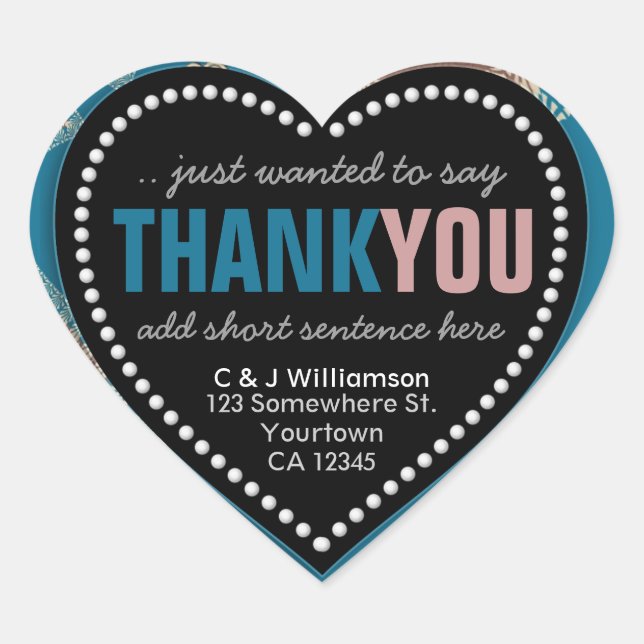 Funky Vielen Dank Abstrakt Aquamarines Mocha Herz Herz-Aufkleber (Vorderseite)