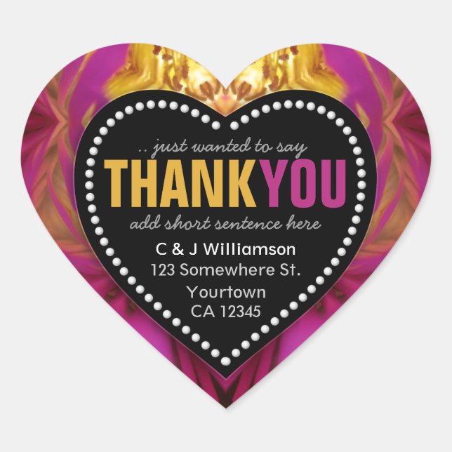 Funky Vielen Dank, dass Sie Abstrakt Schwarz+Weiß- Herz-Aufkleber (Vorderseite)