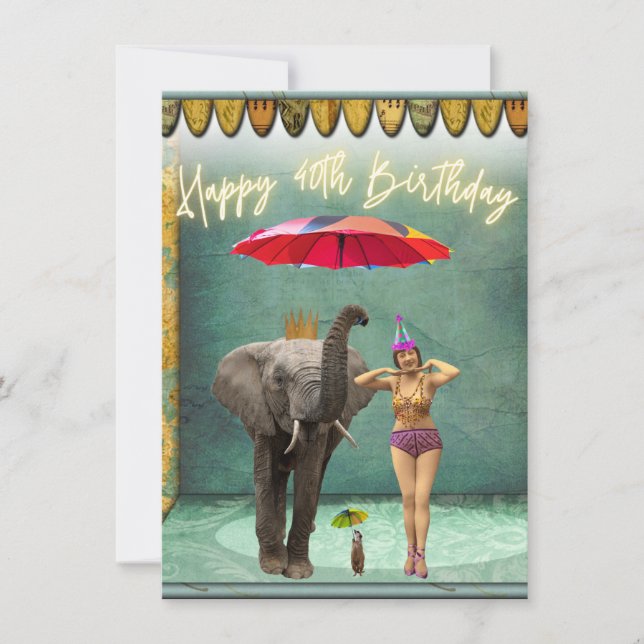 Funky Vintag Party Girl 40. Geburtstag (Vorderseite)