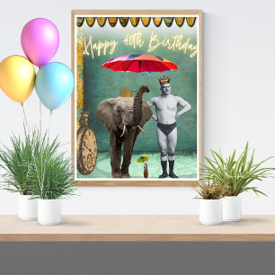 Funky Vintag Strongman 40. Geburtstag Poster