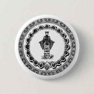 Funky Vintage Fledermaus-Frau Button