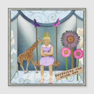 Funky Vintage Kid Altered Art Magnetkarte