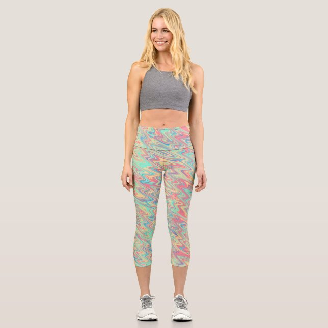 Funky Waves Capri Leggings (Vorderseite)