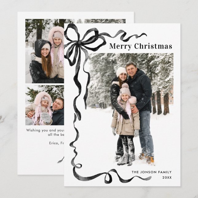 Funky Weihnachten Boho Schwarzes Schleifenband 5 F (Vorne/Hinten)