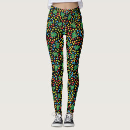 Funky Weihnachtsbaum-und Polka-Punkt-Leggings Leggings