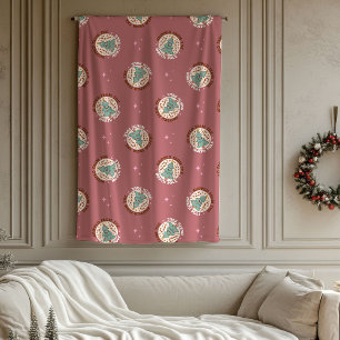 Funky-Weihnachtsdecke 70er-Pastell-Festtagsfreude Fleecedecke