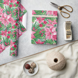 Funky Weihnachtslaub-Muster Geschenkpapier