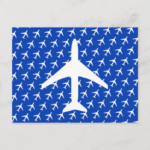 Funky Weißer Flugzeugpilot Luftfahrt Fliegen Postk Ankündigungspostkarte