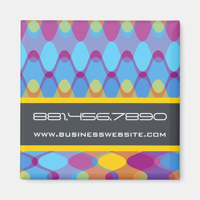 Funky Wellen | 02 * blauer gelber lila | Magnet (Vorne)