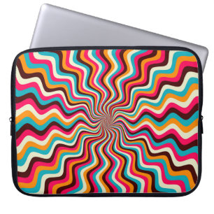 Funky-wellige mehrfarbige Sonnenstrahlen-Hintergru Laptopschutzhülle