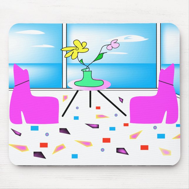 Funky Whimsical Colorful Miami, Grafik Mousepad (Vorne)