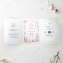 Funky Whimsical Doodles Modernes Wedding Foto