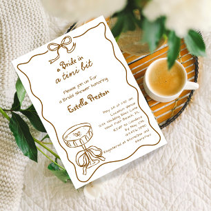 Funky Whimsical Hand Drawn Martini Brautparty Einladung