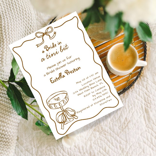 Funky Whimsical Hand Drawn Martini Brautparty Einladung (Von Creator hochgeladen)