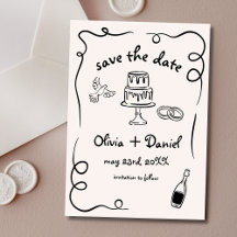 Funky Whimsical Hand Drawn Wedding