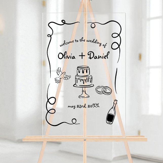 Funky Whimsical Hand Letted Illustriert Sign Acrylschild (Von Creator hochgeladen)