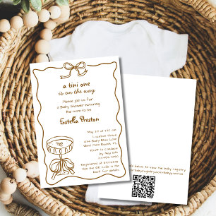 Funky Whimsical Martini QR Code Babyparty Einladung