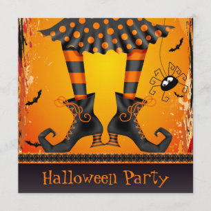 Funky Whimsical Witz Legs Halloween-Party Einladung
