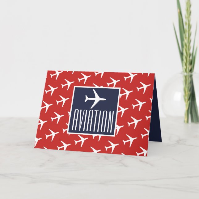 Funky White Flugzeug Pilot Aviation Grußkarte Karte (Vorderseite)