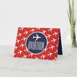 Funky White Flugzeug Pilot Aviation Grußkarte Karte