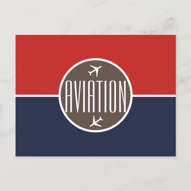 Funky White Flugzeug Pilot Aviation Postcard Ankündigungspostkarte (Vorderseite)