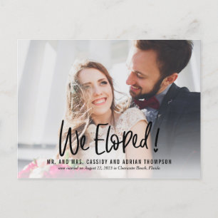 Funky Writing EDITABLE COLOR Wedding Elopement Postkarte