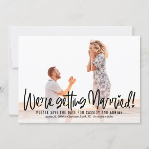 Funky Writy Editable Color Save the Date Card Dankeskarte