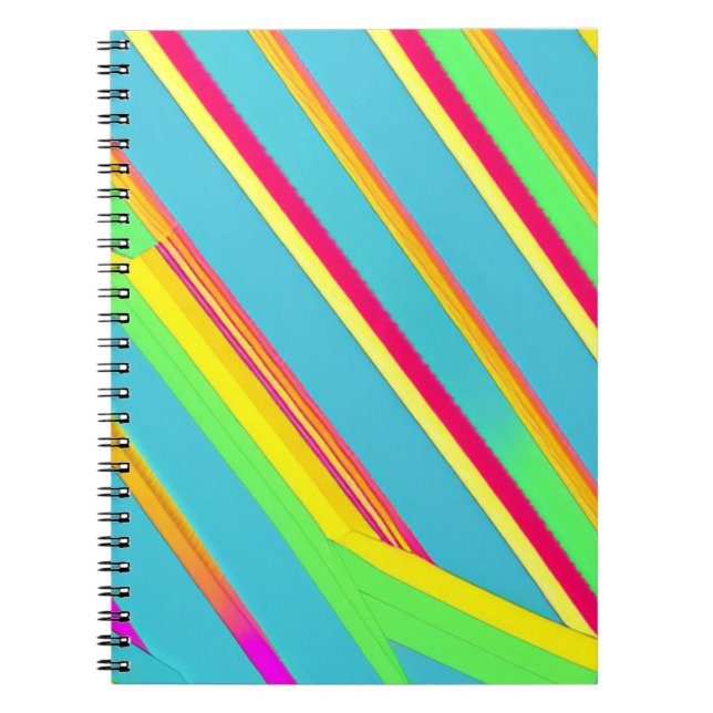 Funky Y2K Stripe Notebook zum Schreiben Notizblock (Vorderseite)
