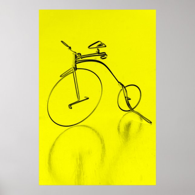 Funky yello Fahrradposter Poster (Vorne)