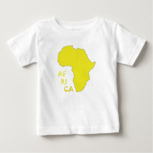 Funky Yellow Africa Map Baby T-shirt