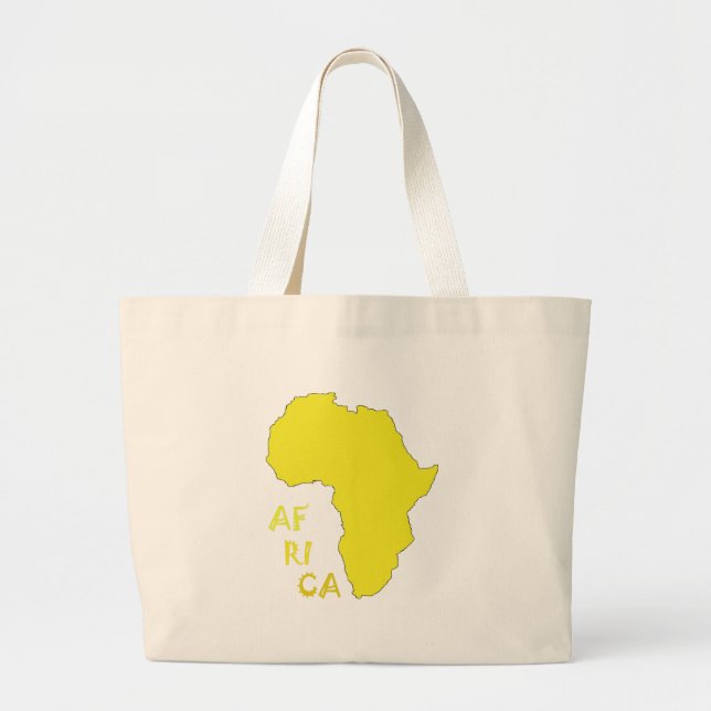 Funky Yellow Africa Map Jumbo Stoffbeutel (Vorne)