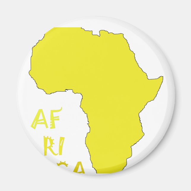 Funky Yellow Africa Map Magnet (Vorne)