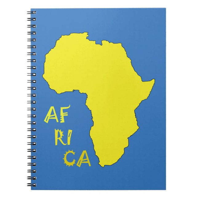 Funky Yellow Africa Map Notizblock (Vorderseite)