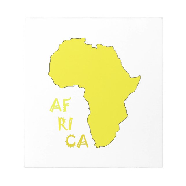 Funky Yellow Africa Map Notizblock (Vorderseite)