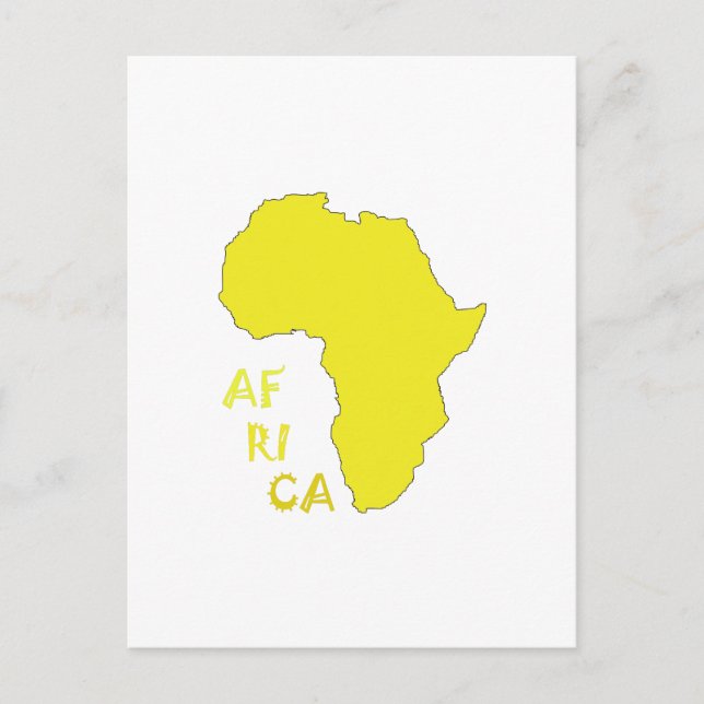 Funky Yellow Africa Map Postkarte (Vorderseite)
