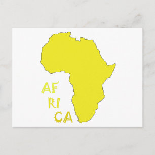 Funky Yellow Africa Map Postkarte