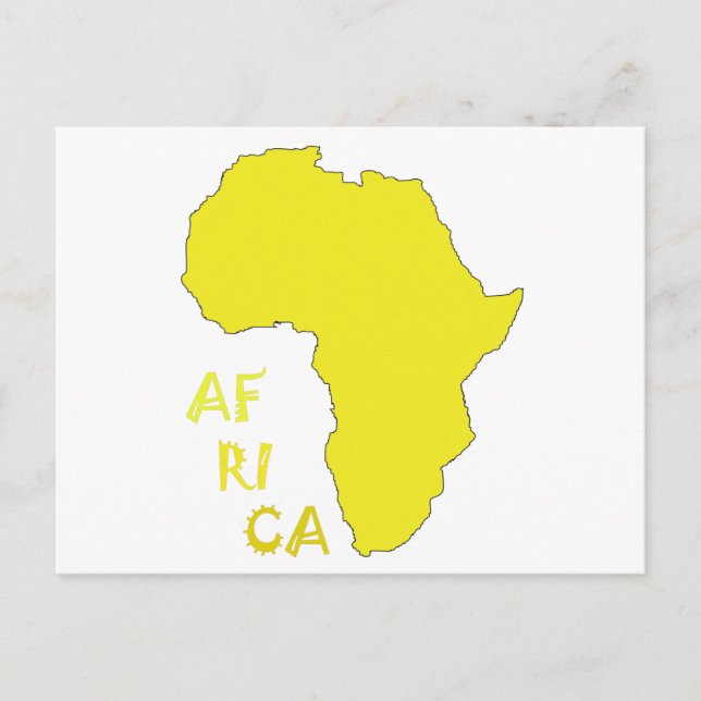 Funky Yellow Africa Map Postkarte (Vorderseite)