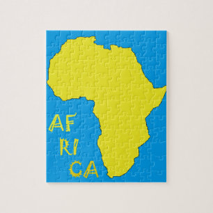 Funky Yellow Africa Map Puzzle