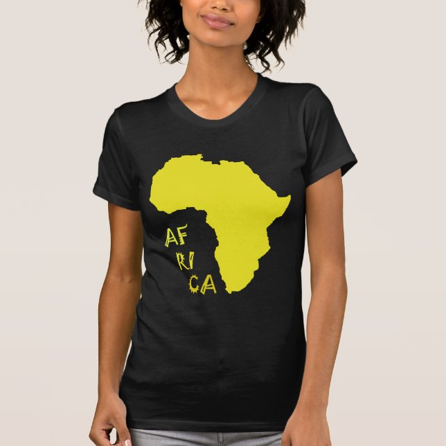 Funky Yellow Africa Map T-Shirt (Vorderseite)
