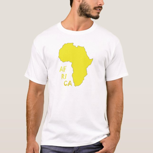 Funky Yellow Africa Map T-Shirt (Vorderseite)