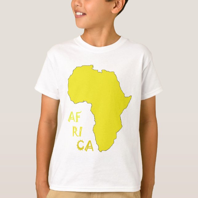 Funky Yellow Africa Map T-Shirt (Vorderseite)