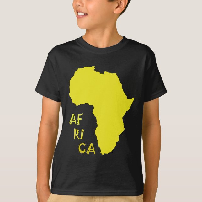 Funky Yellow Africa Map T-Shirt (Vorderseite)
