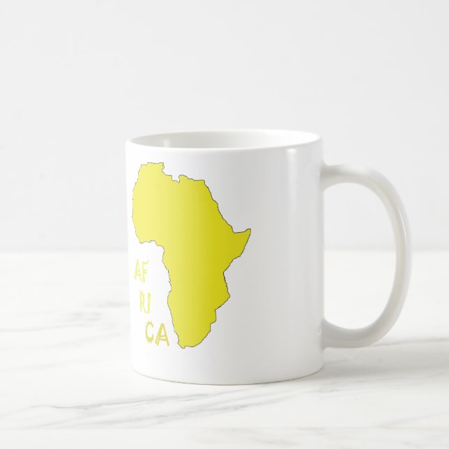 Funky Yellow Africa Map Tasse (Rechts)