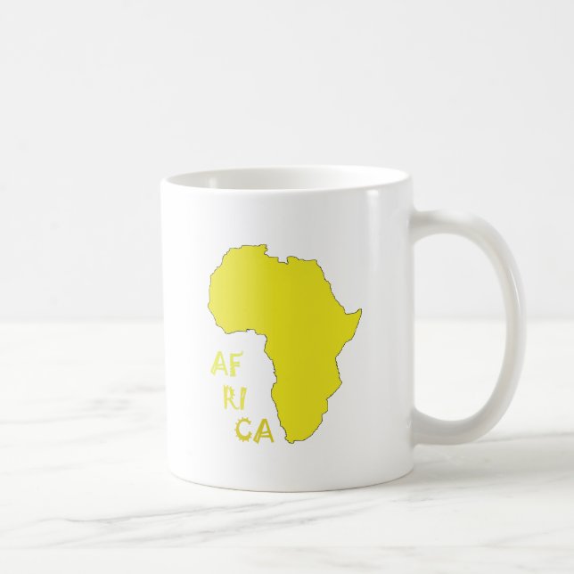 Funky Yellow Africa Map Tasse (Rechts)