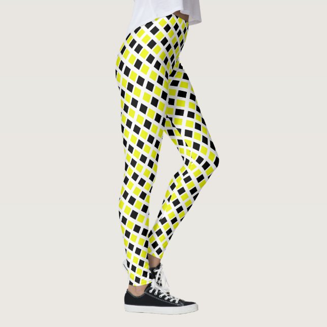 Funky Yellow Black Blocks Leggings (Rechts)